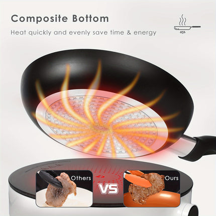 10-Piece Pots And Pans Set Nonstick, Aluminum  Ceramic Cookware Set With Lids, Induction, Oven, Gas,