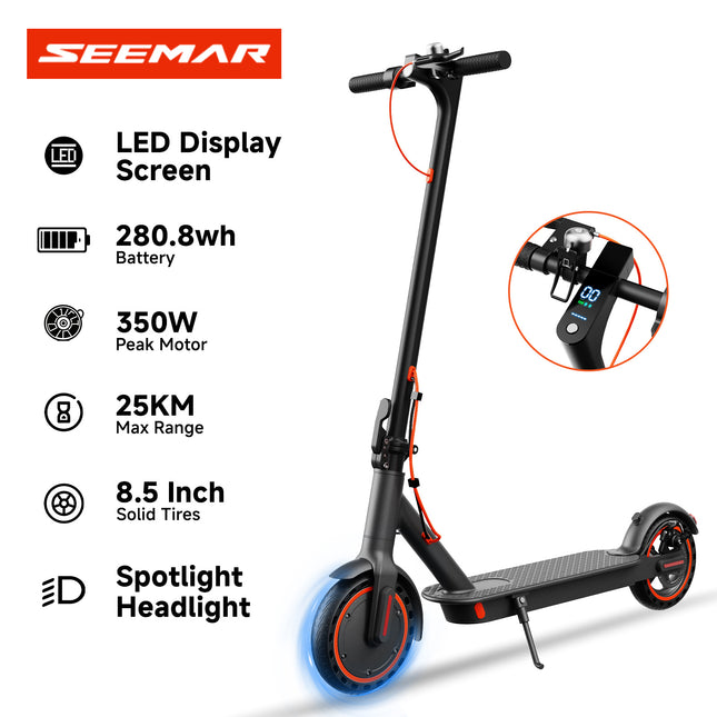 Seemar S3 Adult Electric Scooter, Adult 350W Electric Scooter: Reach 20KM/H Effortlessly,