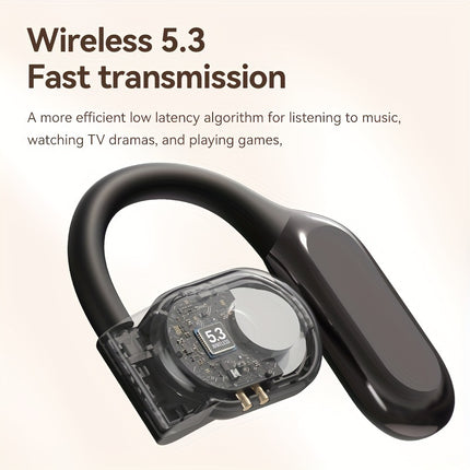 Wireless Air Cond Open Ear Headphones - Sweat-Resistant Sports Earbuds with LED Power Display,