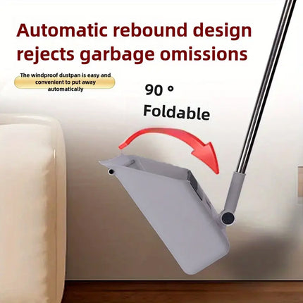 4-in-1 Multifunctional Broom and Dustpan Combo with Squeegee & Brush Attachments