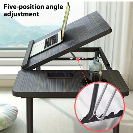 Laptop Desk, Sofa Table, Height Adjustable Home Desk, Tray Bed Table With Cup Holder