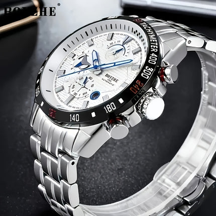 Men's Automatic Mechanical Watch Wristwatch with Hollowed-Out Back, Automatic Winding