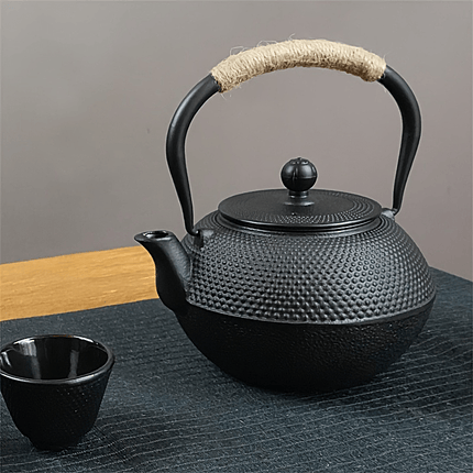 Cast Iron Teapot with Removable Stainless Steel Infuser - Classic Elegant Design,