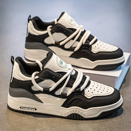 White & Green Casual Sneakers with Breathable Mesh, Durable PVC Sole,