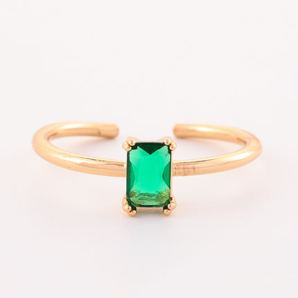Retro Color Zircon 12th Birthday Stone Ring Simple Bracelet Ring