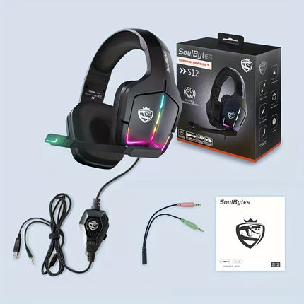 Headphones - Surround Sound Wired Headset for PS4/PS5/PC/Xbox One Gamers with Crystal-Clear Mic,