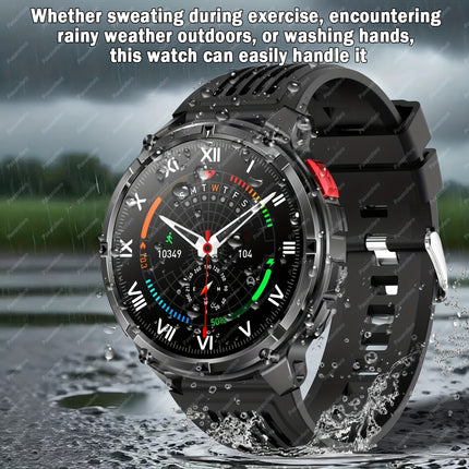smartwatch features a 1100mAh large battery, supports wireless calling, message notifications,