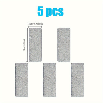 5pcs Microfiber Mop Replacement Pads - Ultra-Absorbent, Reusable, and Durable for Wet and Dry Cleaning