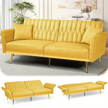 Sofa Bed Featuring Adjustable Arm And Back Rests, a Cozy Futon Loveseat with a Button-Tufted Style,