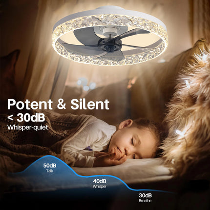 Modern Smart Led Ceiling Fans Chandelier Bedroom Living Room Nordic Acrylic Invisible Fan Light APP Remote Control Ceiling Fans