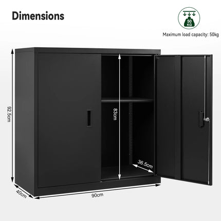 Lockable File Cabinet with Lock Height-Adjustable Shelf Printer Cabinet Multi-Purpose Metal Work Office Storage