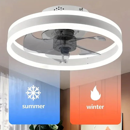 Led Ceiling Fan Without Lights DC Motor 6 Speeds Timing Fans 50CM Low Floor Loft Remote Control Lux&vitae Fan With Lights
