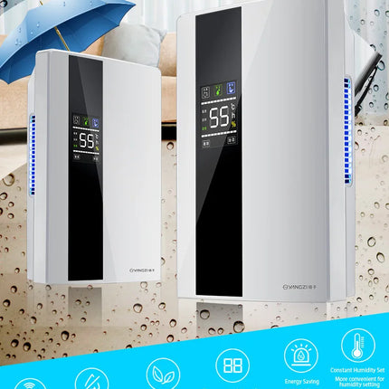 Dehumidifier and Air Purifier 2 in 1 Moisture Absorber Household Mute Bedroom Basement Remote Control Timing External Water Pipe