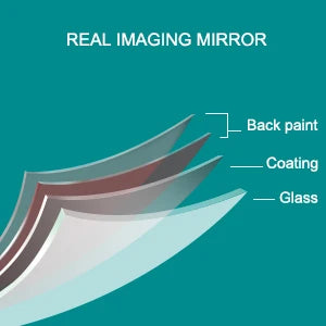 165x60cm Full Length Mirror, Curved Standing Mirror with Hooks, Floor Mirror with Tempered Glass and Aluminum Alloy Frame, Gold