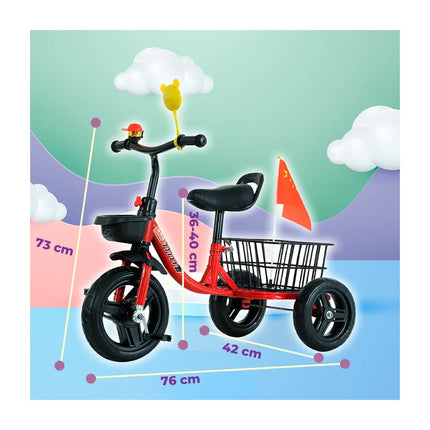 Tricycle with 3 wheels and plastic basket on the back, variety of colors / jug.619