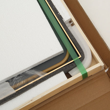 165x60cm Full Length Mirror, Curved Standing Mirror with Hooks, Floor Mirror with Tempered Glass and Aluminum Alloy Frame, Gold