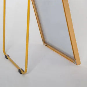 165x60cm Full Length Mirror, Curved Standing Mirror with Hooks, Floor Mirror with Tempered Glass and Aluminum Alloy Frame, Gold