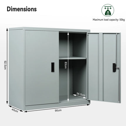 Lockable File Cabinet with Lock Height-Adjustable Shelf Printer Cabinet Multi-Purpose Metal Work Office Storage