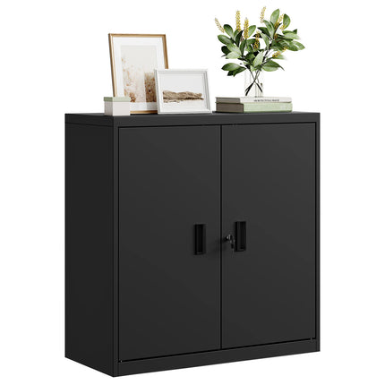 Lockable File Cabinet with Lock Height-Adjustable Shelf Printer Cabinet Multi-Purpose Metal Work Office Storage