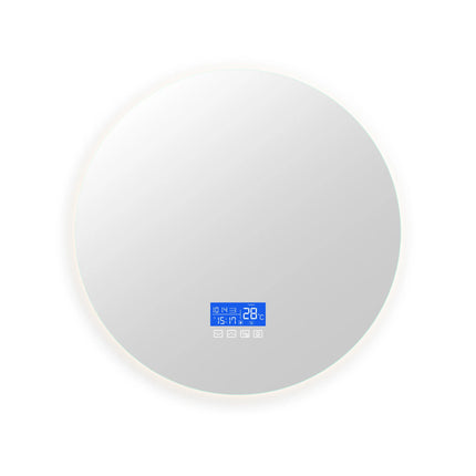 80×80cm LED Round Mirror with 3 Light Colours Adjustable, with Touch Switch, with Anti-Fog and Temperature Display Function