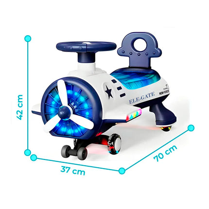 Children's scooter cart in the shape of an airplane with lights and sound, a variety of colors