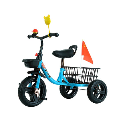 Tricycle with 3 wheels and plastic basket on the back, variety of colors / jug.619