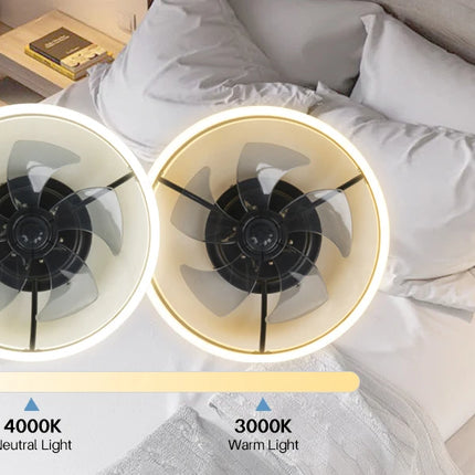 Led Ceiling Fan Without Lights DC Motor 6 Speeds Timing Fans 50CM Low Floor Loft Remote Control Lux&vitae Fan With Lights