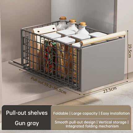 New Kitchen Pull-Out Cabinet Organizer, Sliding Rail Drawer for Spice and Bottle Storage