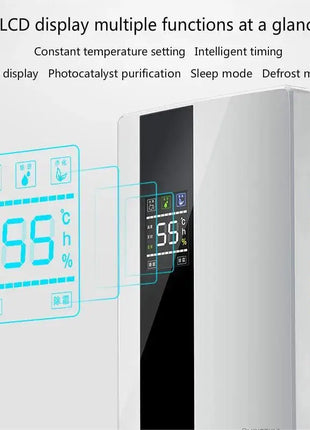 Dehumidifier and Air Purifier 2 in 1 Moisture Absorber Household Mute Bedroom Basement Remote Control Timing External Water Pipe