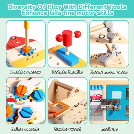 Children's Wooden Toolbox Set Toys Simulation Maintenance Tool Repair Toys