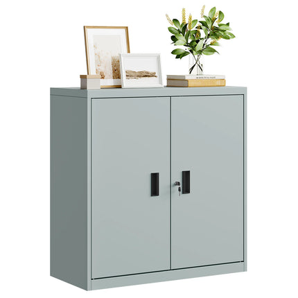 Lockable File Cabinet with Lock Height-Adjustable Shelf Printer Cabinet Multi-Purpose Metal Work Office Storage