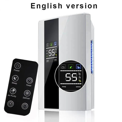 Dehumidifier and Air Purifier 2 in 1 Moisture Absorber Household Mute Bedroom Basement Remote Control Timing External Water Pipe