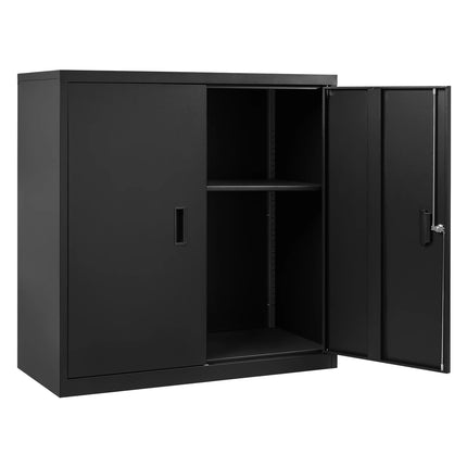 Lockable File Cabinet with Lock Height-Adjustable Shelf Printer Cabinet Multi-Purpose Metal Work Office Storage