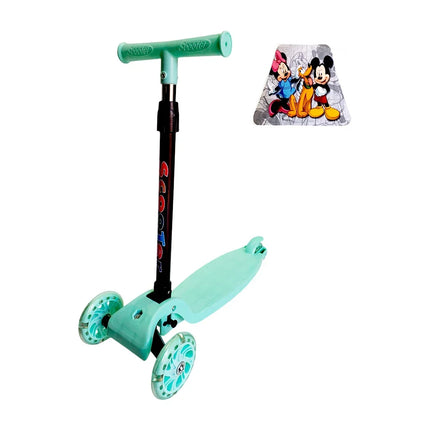 Children's scooter with 3 wheels and LED lights + animated character sticker, variety of colors / lu3804a