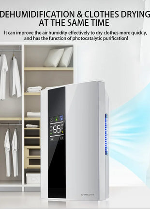 Dehumidifier and Air Purifier 2 in 1 Moisture Absorber Household Mute Bedroom Basement Remote Control Timing External Water Pipe