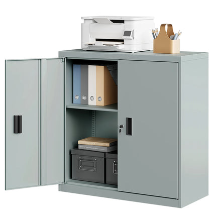 Lockable File Cabinet with Lock Height-Adjustable Shelf Printer Cabinet Multi-Purpose Metal Work Office Storage