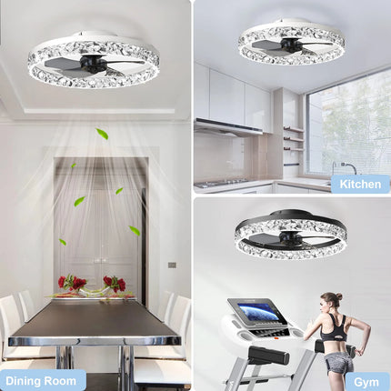 Modern Smart Led Ceiling Fans Chandelier Bedroom Living Room Nordic Acrylic Invisible Fan Light APP Remote Control Ceiling Fans