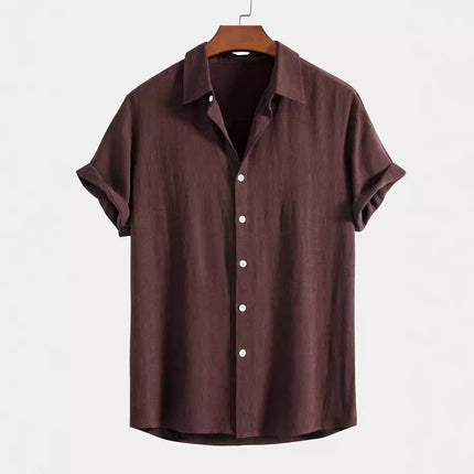 Men's Stand Collar Slim Fit Linen-Cotton Suit Set