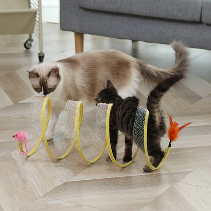 S-Shaped Cat Pet Tunnel Toys Foldable Channel