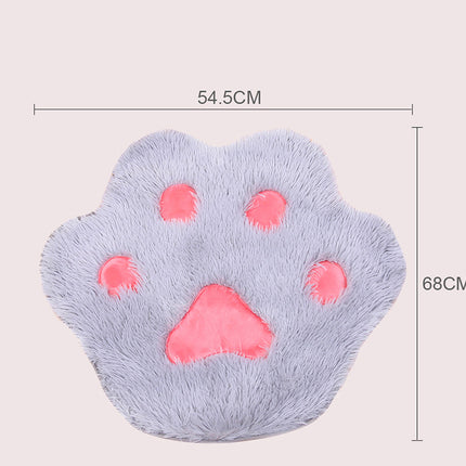 Pet Plush Cat Paw Print Cute Mat Plush Pet Mat Kitten Pet Mat Non-Slip