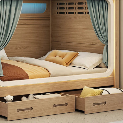 Children's upper and lower bunk double-layer high and low child-mother bed multi-functional combination