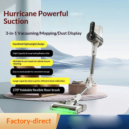 Cordless Vacuum Cleaner, 160W Motor, Adjustable Suction, LED Light, Lightweight
