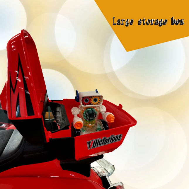 Kids Electric Scooter 12V for Kids Scooter for Kids with Key Start/ 3 Wheels Headlight/ Storage Box