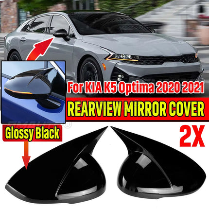 For KIA K5 Optima 2020 2021 2022 Body Side Door Rearview Mirror Cover Sticker Trim ABS Carbon Fiber