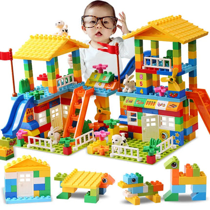 Compatible City House Big Size Slide Building Blocks Castle Brick Toys For Children
