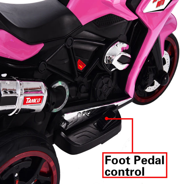 12V Kids Electric Scooter Girls Scooter Children Battery Motor Rechargeable 3 Wheels Electric Motorcycle with Light
