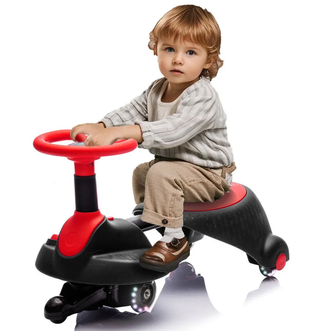6V Kids Electric Scooter,Flashing Shock absorbing PU Wheels,Retractable,Steering Wheel Rotates 360 degrees,Max speed