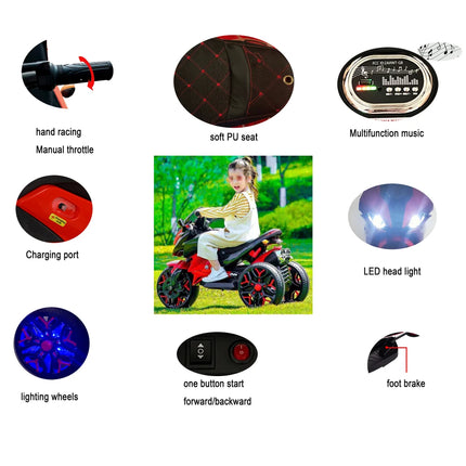 12 V Kids Scooter/ Electric Ride on Scooter for Boys Girls with Training Wheels/manual Throttle/ Drive by