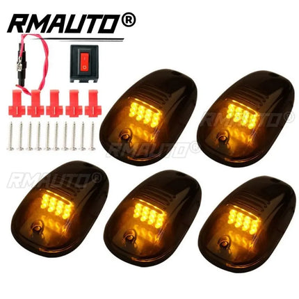 5Pcs Car Light Cab Light Roof Spotlight Top Marker Running Car LED Amber Signal Light for Truck SUV Off-road LED