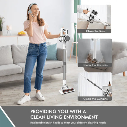 Portable Rechargeable Wireless Mop Floor Care Wet and Dry Handheld Electric Stick Vacuum Cleaner